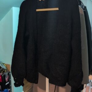 Sezane Black Sweater Cardigan